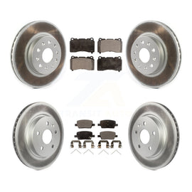 Front Rear Coated Disc Brake Rotors And Ceramic Pads Kit For Chevrolet Camaro