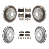 Front Rear Coated Disc Brake Rotors And Ceramic Pads Kit For Cadillac CTS