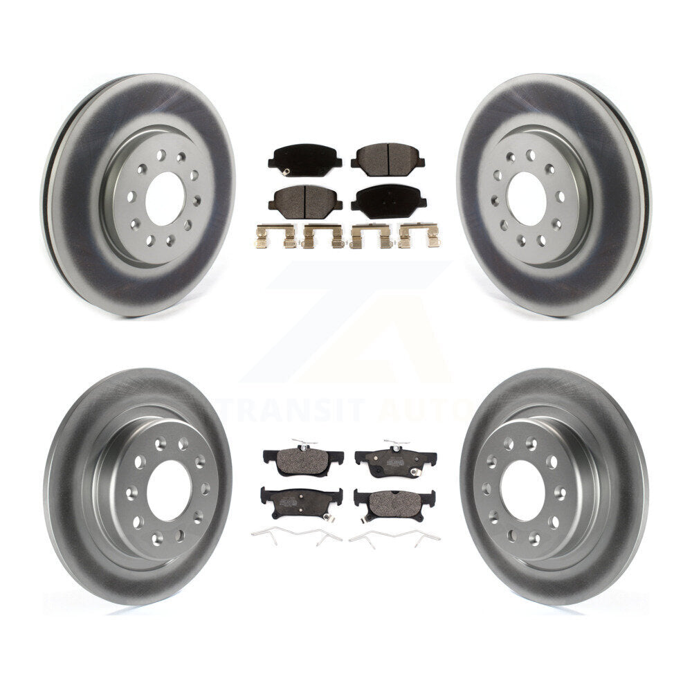 Front Rear Coated Disc Brake Rotors And Ceramic Pads Kit For Buick Envision