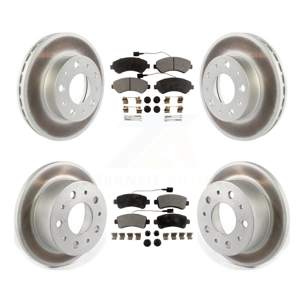 Front Rear Coated Disc Brake Rotors And Ceramic Pads Kit For Ram ProMaster 3500