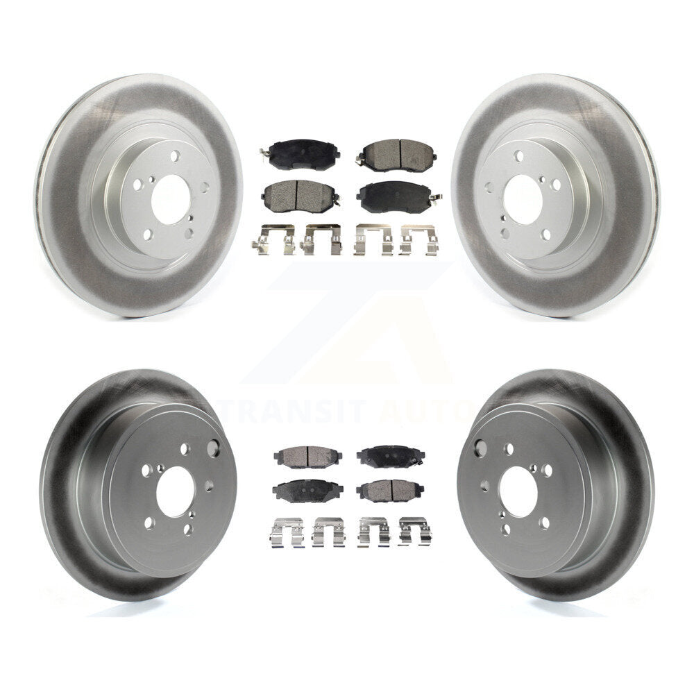 Front Rear Coat Brake Rotors Ceramic Pad Kit For Subaru Impreza Outback Forester