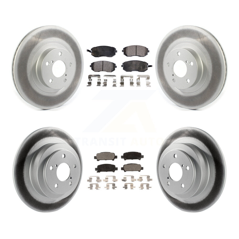 [Front+Rear] 05-06 Subaru Baja Turbocharged Premium Coated Rotors & Ceramic Pads Brake Kit For Max Braking