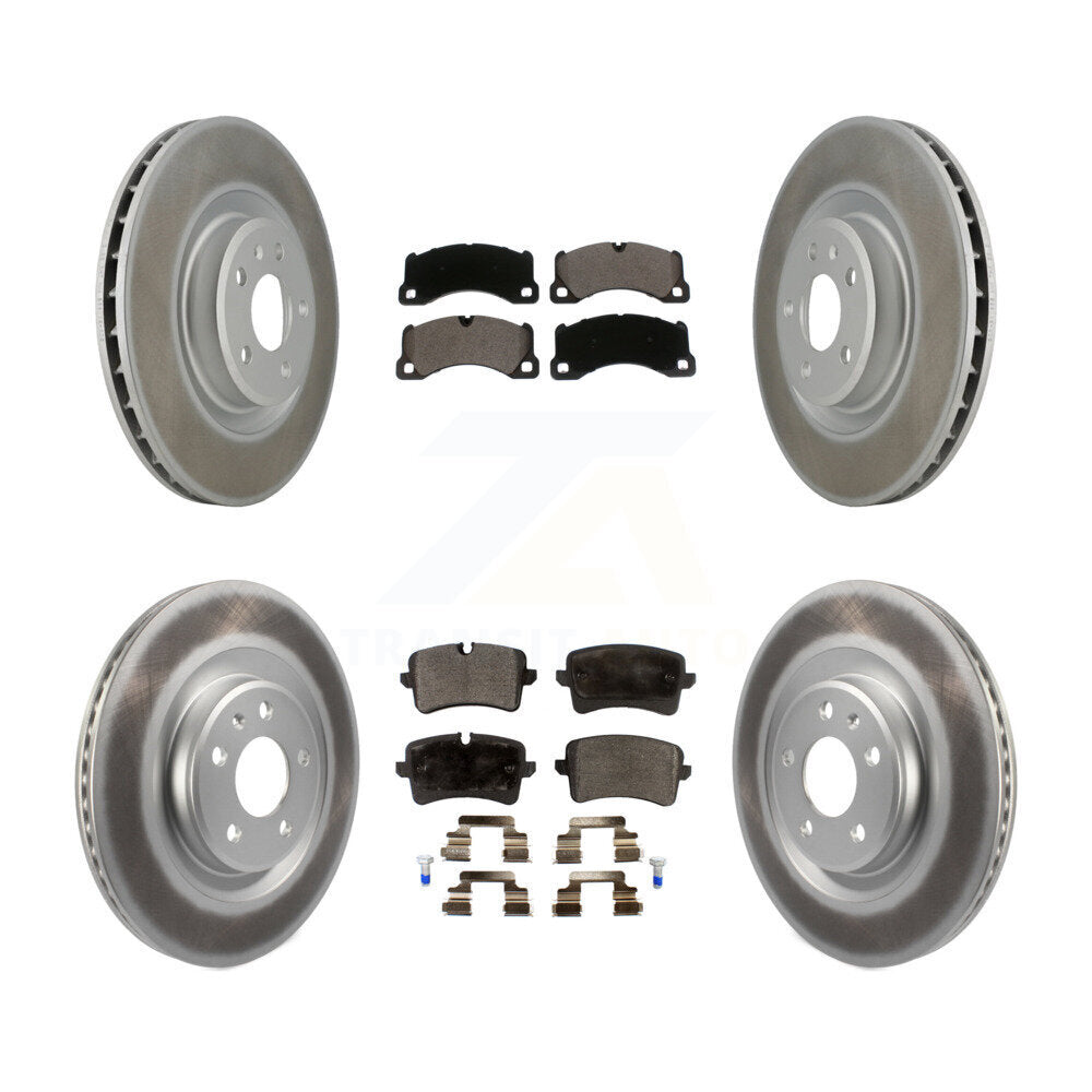 [Front+Rear] 2017 Porsche Macan Base Premium Coated Rotors & Ceramic Pads Brake Kit For Max Braking