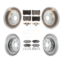 Front Rear Coated Disc Brake Rotors And Ceramic Pads Kit For Hyundai Genesis