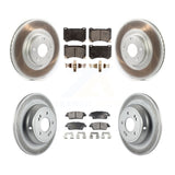 Front Rear Coated Disc Brake Rotors And Ceramic Pads Kit For Hyundai Genesis