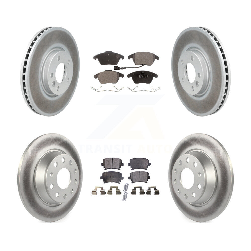 Front Rear Coated Disc Brake Rotors And Ceramic Pads Kit For Volkswagen CC