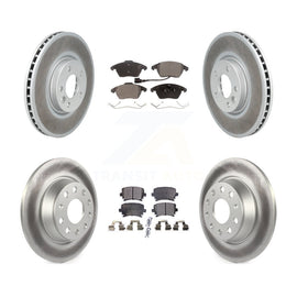 Front Rear Coated Disc Brake Rotors And Ceramic Pads Kit For Volkswagen CC