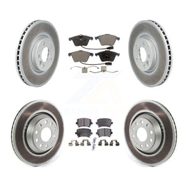 Front Rear Coated Disc Brake Rotors And Ceramic Pads Kit For Volkswagen CC