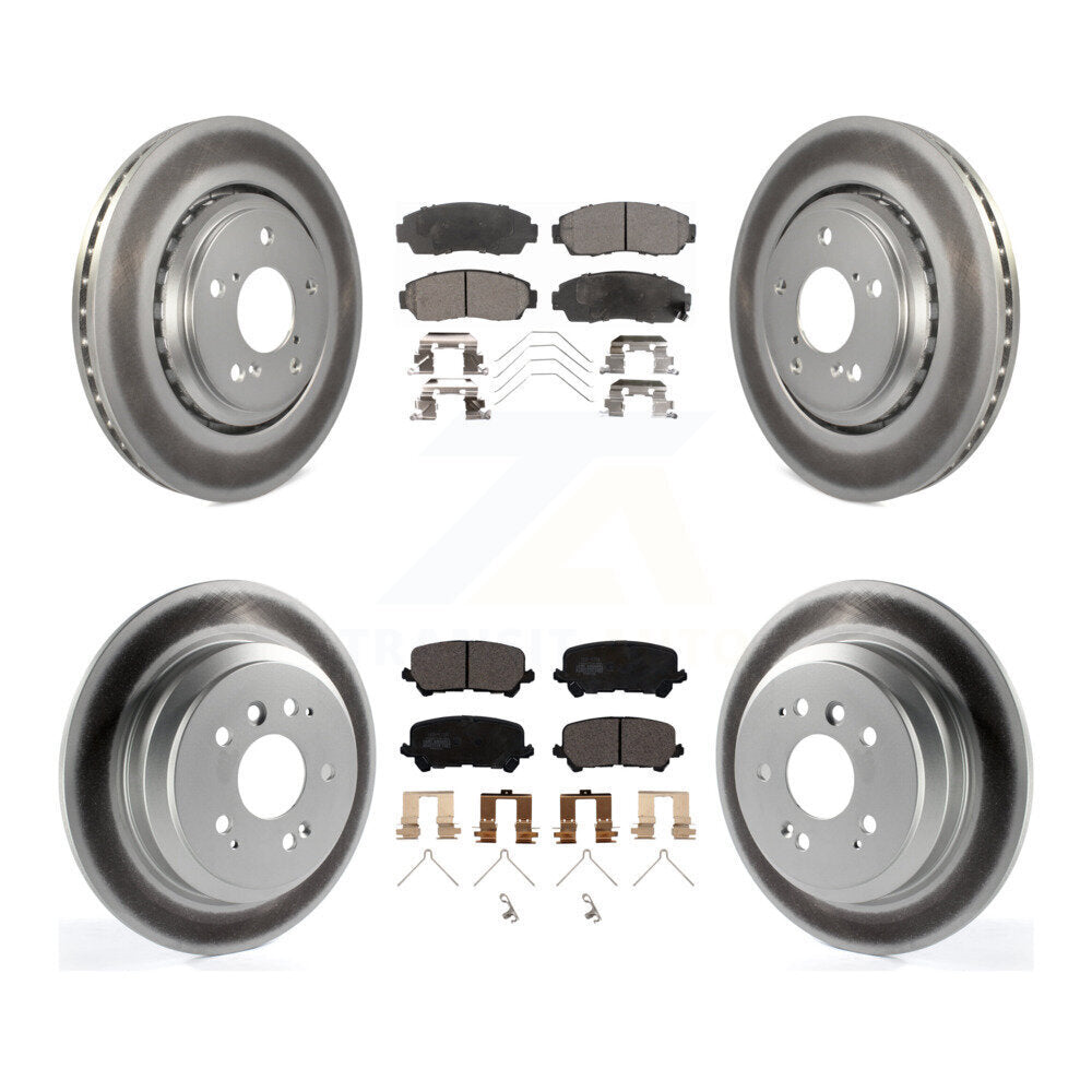 [Front+Rear] 2019-2022 Honda Passport Premium Coated Rotors & Ceramic Pads Brake Kit For Max Braking