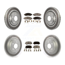 Charger l'image dans la galerie, Front Rear Coated Disc Brake Rotors And Ceramic Pads Kit For Acura MDX
