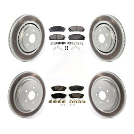 Front Rear Coated Disc Brake Rotor Ceramic Pad Kit For Lexus RX350 RX450h RX350L