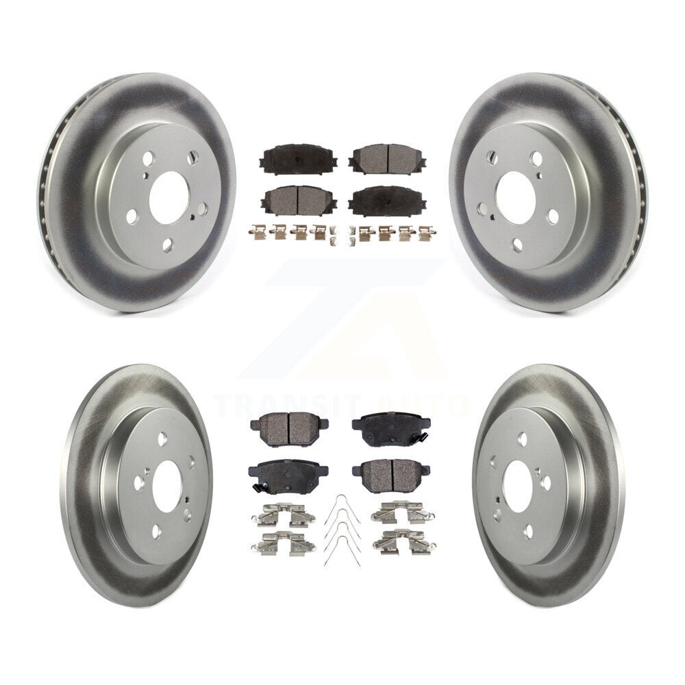 Front Rear Coat Disc Brake Rotors Ceramic Pad Kit For Toyota Prius Corolla Prime