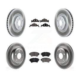 Front Rear Coated Disc Brake Rotors And Ceramic Pads Kit For Audi A4 Quattro