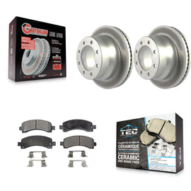 Rear Coated Disc Brake Rotors And Ceramic Pads Kit For Chevrolet Express 4500