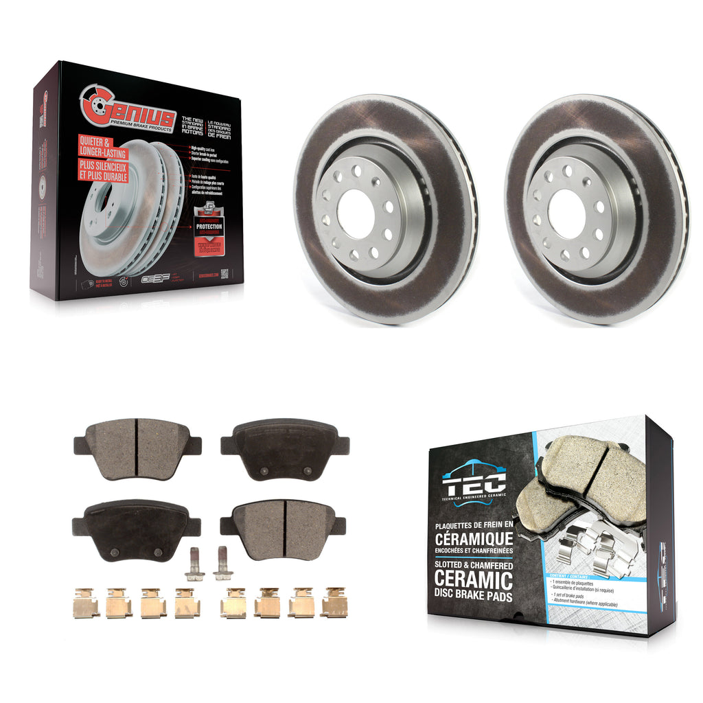 Rear Coated Disc Brake Rotors And Ceramic Pads Kit For Volkswagen GTI