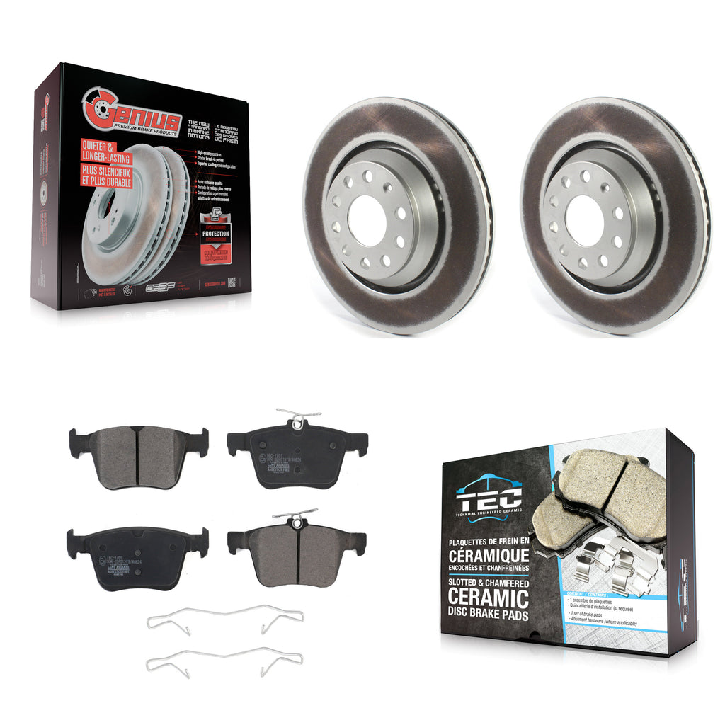 Rear Coat Brake Rotors Ceramic Pad Kit For Volkswagen Atlas Audi Golf R S3 Q3 A3