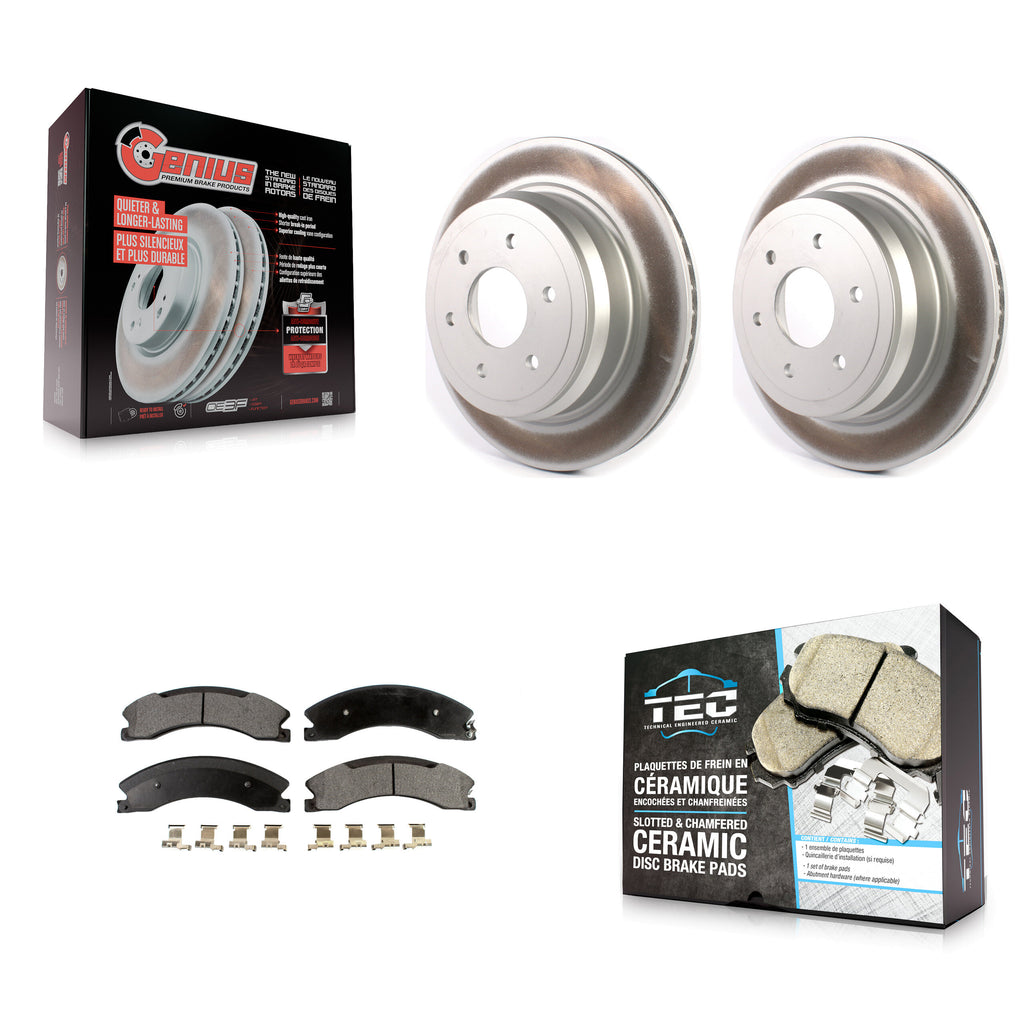 [Rear] 2016-2022 Nissan TITAN XD Premium Coated Rotors & Ceramic Pads Brake Kit For Max Braking