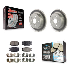 Rear Coated Disc Brake Rotors And Ceramic Pads Kit For Toyota Camry