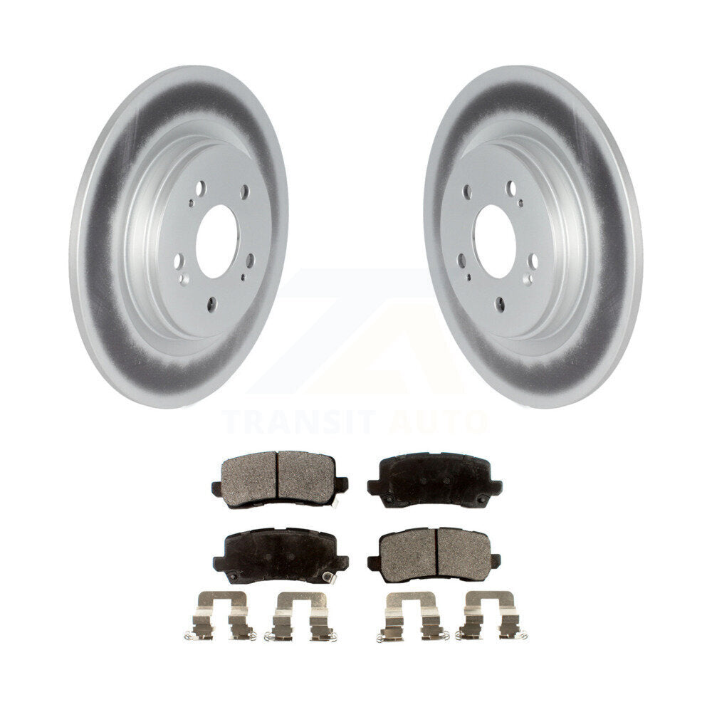 Rear Coated Disc Brake Rotors And Ceramic Pads Kit For 2018-2023 Honda Odyssey