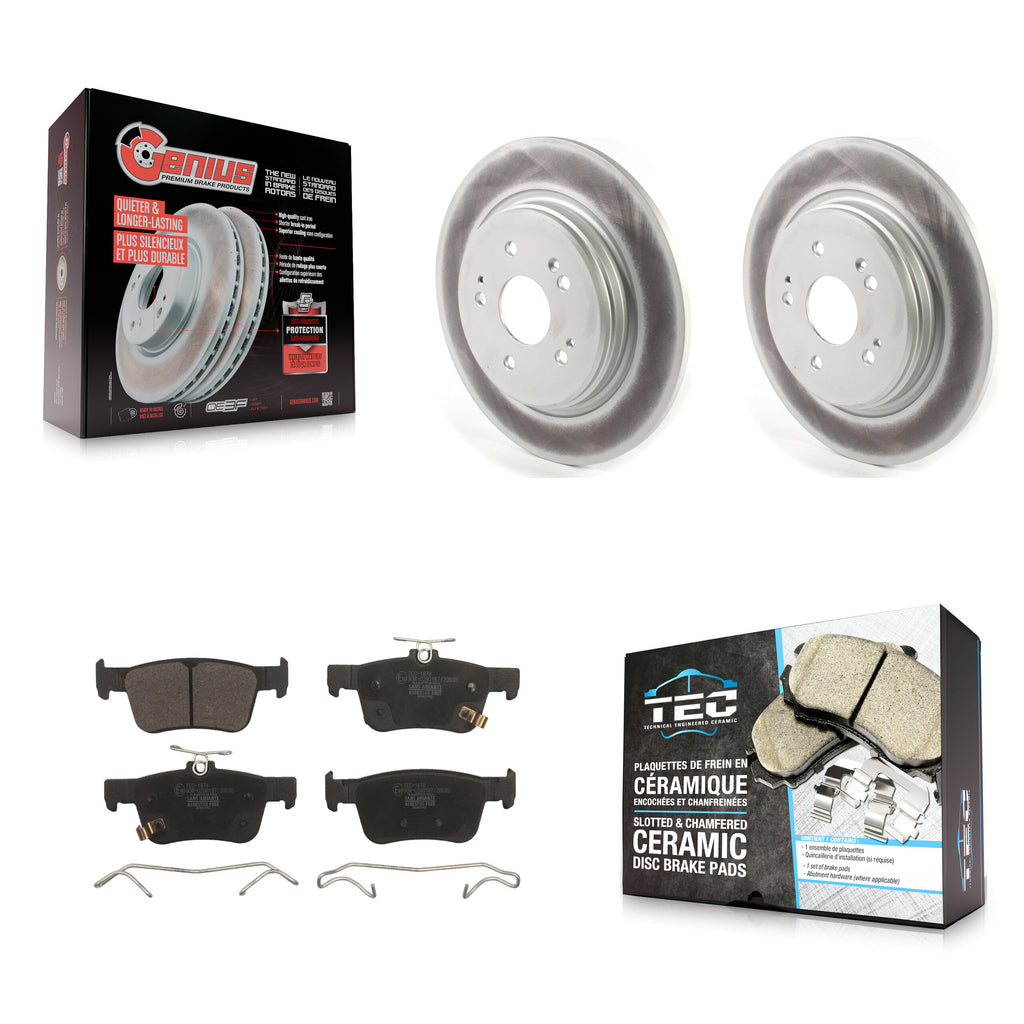 [Rear] 2019-2021 Acura RDX Premium Coated Rotors & Ceramic Pads Brake Kit For Max Braking