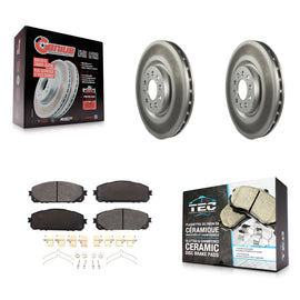 Front Coated Disc Brake Rotors And Ceramic Pads Kit For Jeep Cherokee