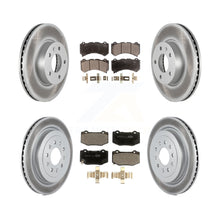 Charger l&#39;image dans la galerie, Front Rear Coated Disc Brake Rotors And Ceramic Pads Kit For 2017 Cadillac ATS V