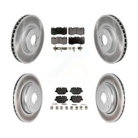 Front Rear Coated Disc Brake Rotors & Ceramic Pad Kit For Land Rover Range Sport