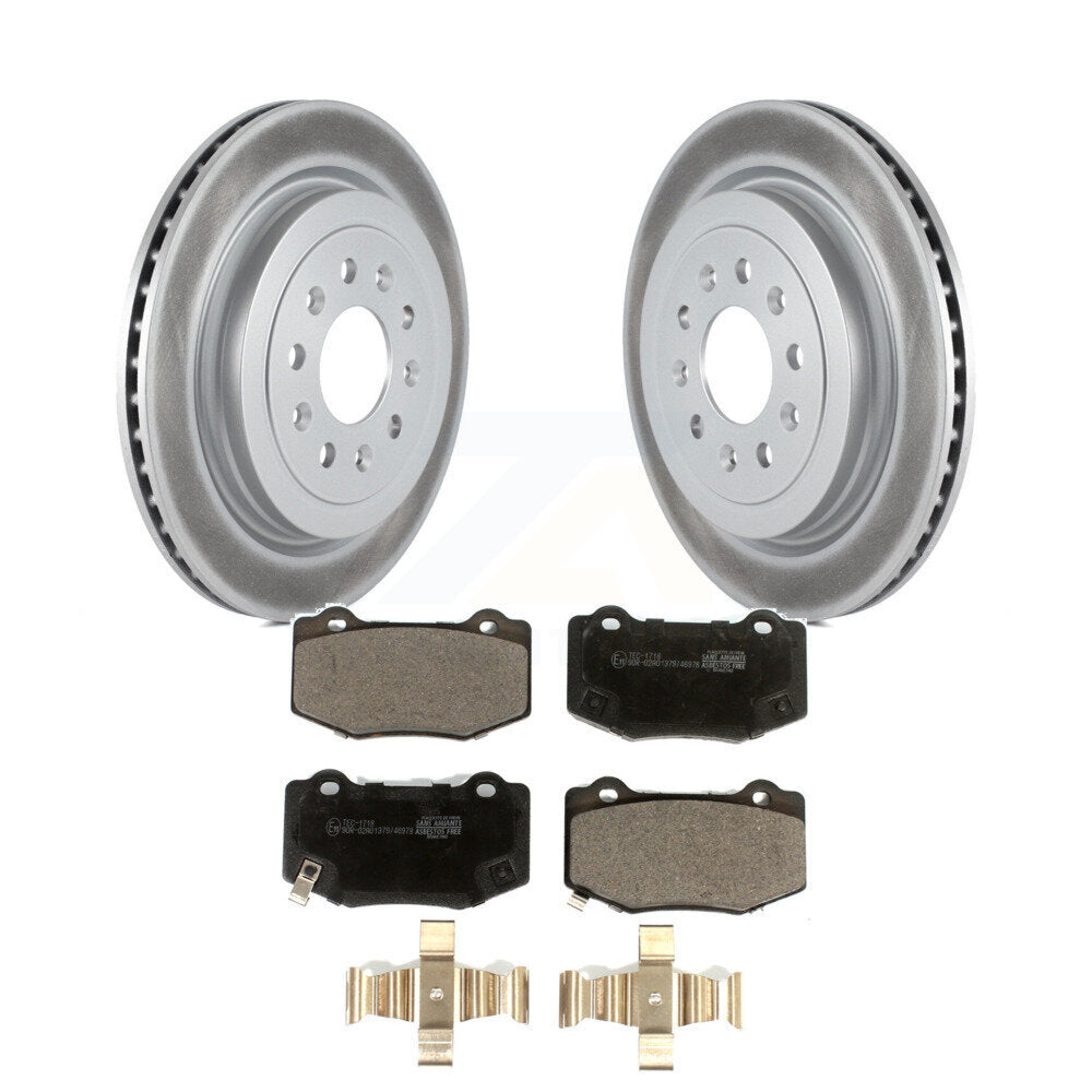 Rear Coated Disc Brake Rotors And Ceramic Pads Kit For 2016-2017 Cadillac ATS V