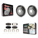 Front Coated Brake Rotor Ceramic Pad Kit For Kia Soul Hyundai Kona Forte Elantra