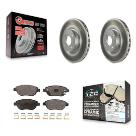 Front Coat Brake Rotor Ceramic Pad Kit For Fiat 500 Turbocharged with GAS engine