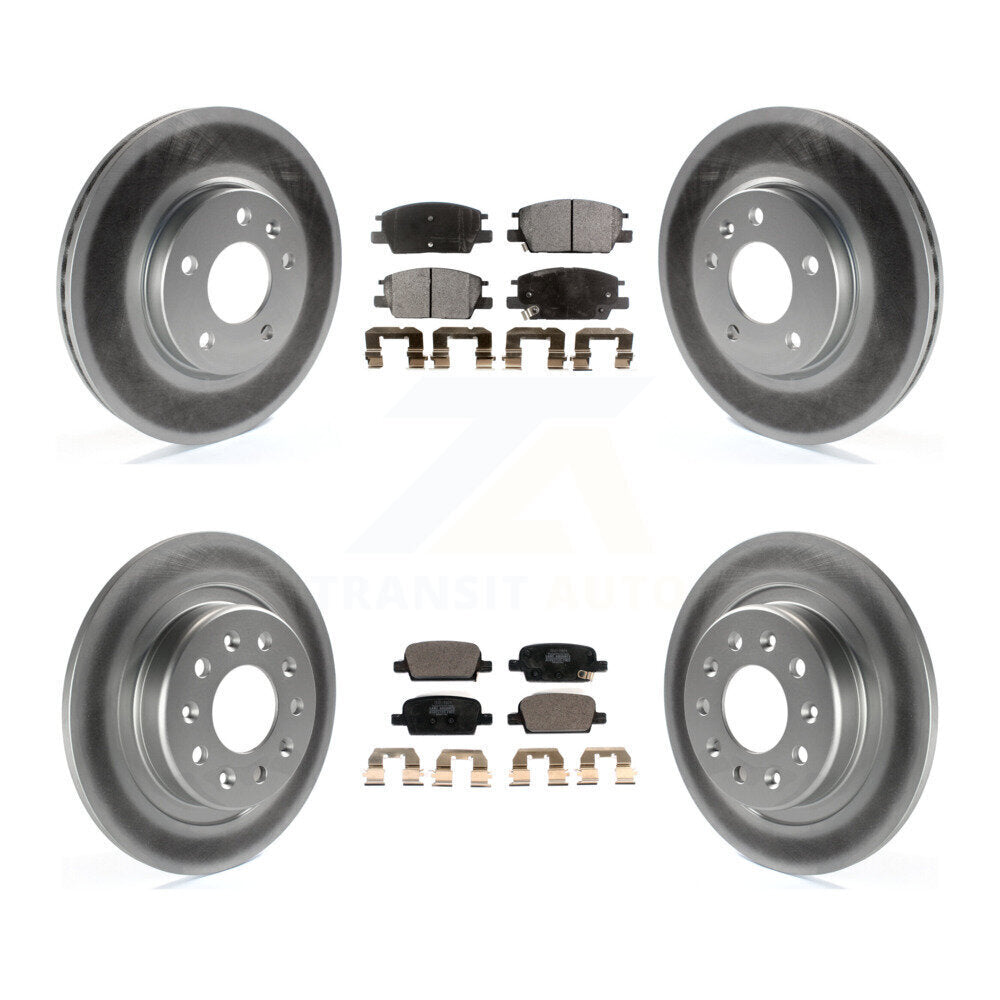 Front Rear Coated Disc Brake Rotors And Ceramic Pads Kit For Chevrolet Malibu