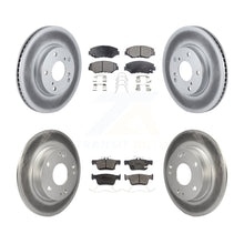 Charger l&#39;image dans la galerie, Front Rear Coated Disc Brake Rotors And Ceramic Pads Kit For Honda Civic