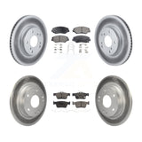 Front Rear Coated Disc Brake Rotors And Ceramic Pads Kit For Honda Civic