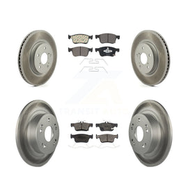 Front Rear Coated Disc Brake Rotors And Ceramic Pads Kit For Honda Accord