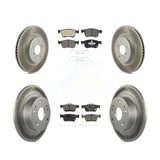 Front Rear Coated Disc Brake Rotors And Ceramic Pads Kit For Honda Accord