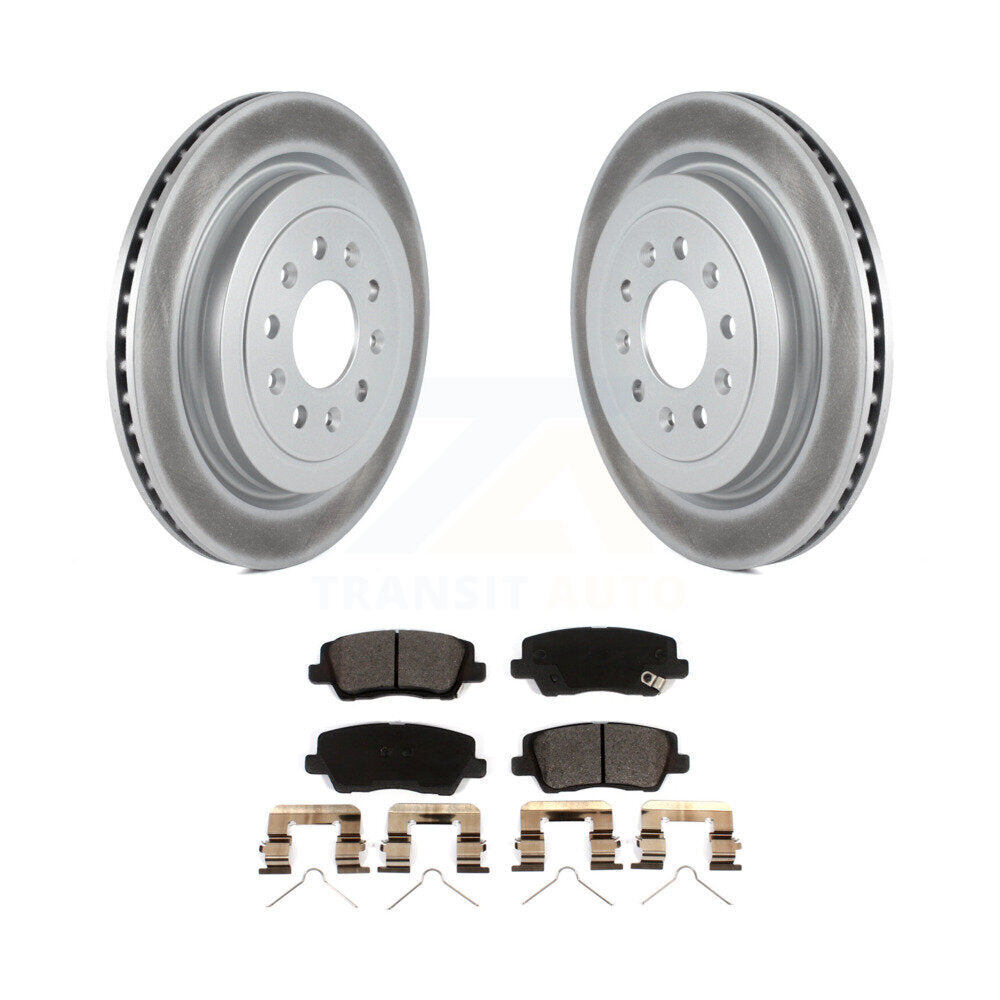 Rear Coated Disc Brake Rotors And Ceramic Pads Kit For Cadillac ATS