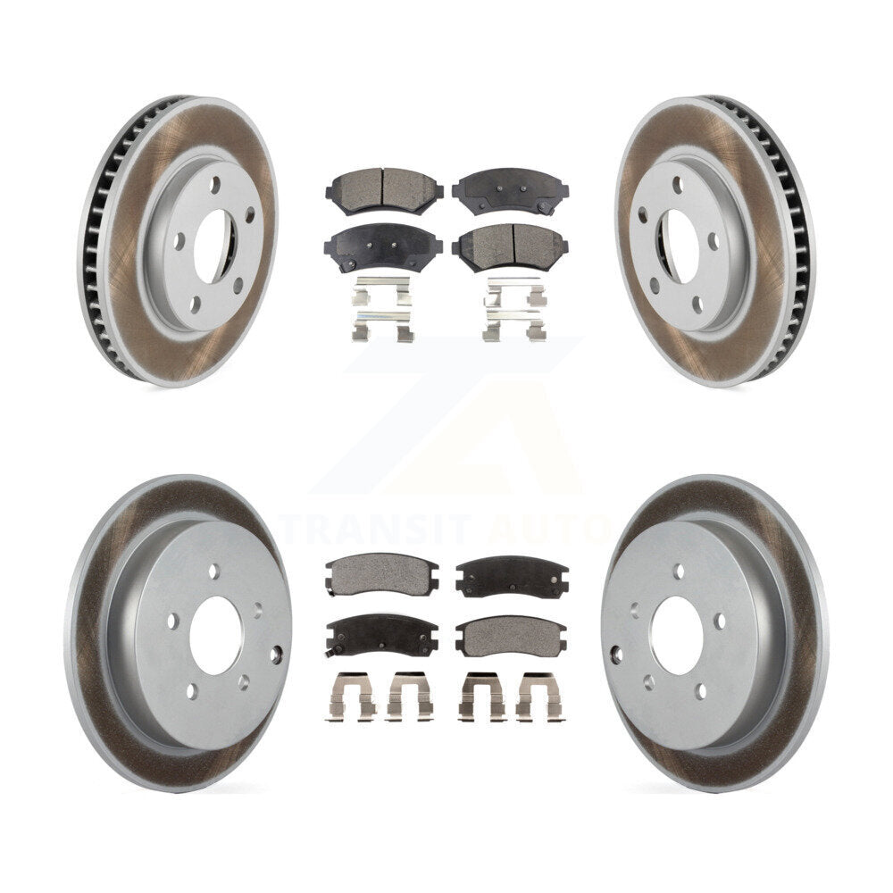 Front Rear Coated Disc Brake Rotors And Ceramic Pads Kit For Pontiac Montana