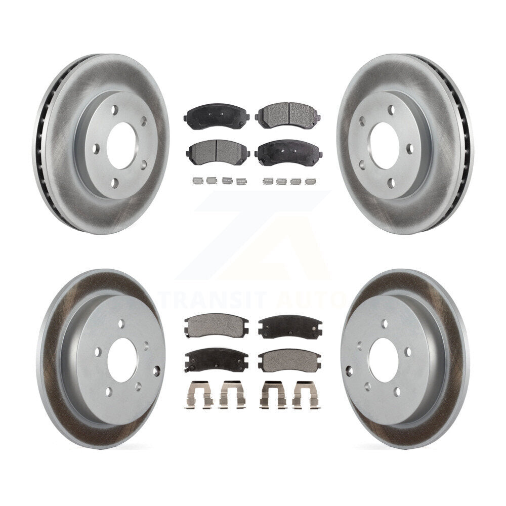 Front Rear Coated Brake Rotor Ceramic Pad Kit For Buick Rendezvous Pontiac Aztek