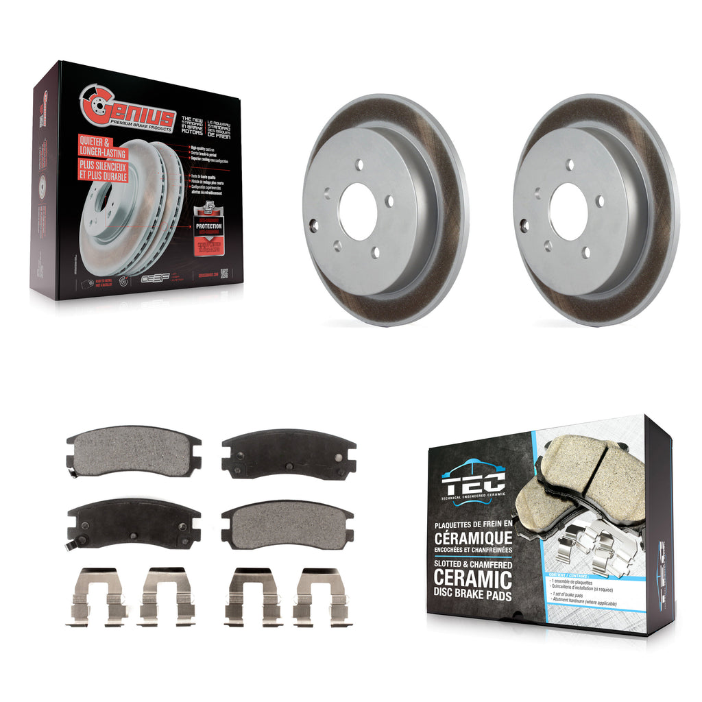Rear Coated Brake Rotor & Ceramic Pad Kit For Buick Rendezvous Chevrolet Venture