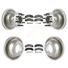 Charger l'image dans la galerie, Front Rear Coated Disc Brake Rotor And Ceramic Pad Kit For Ford E-450 Super Duty
