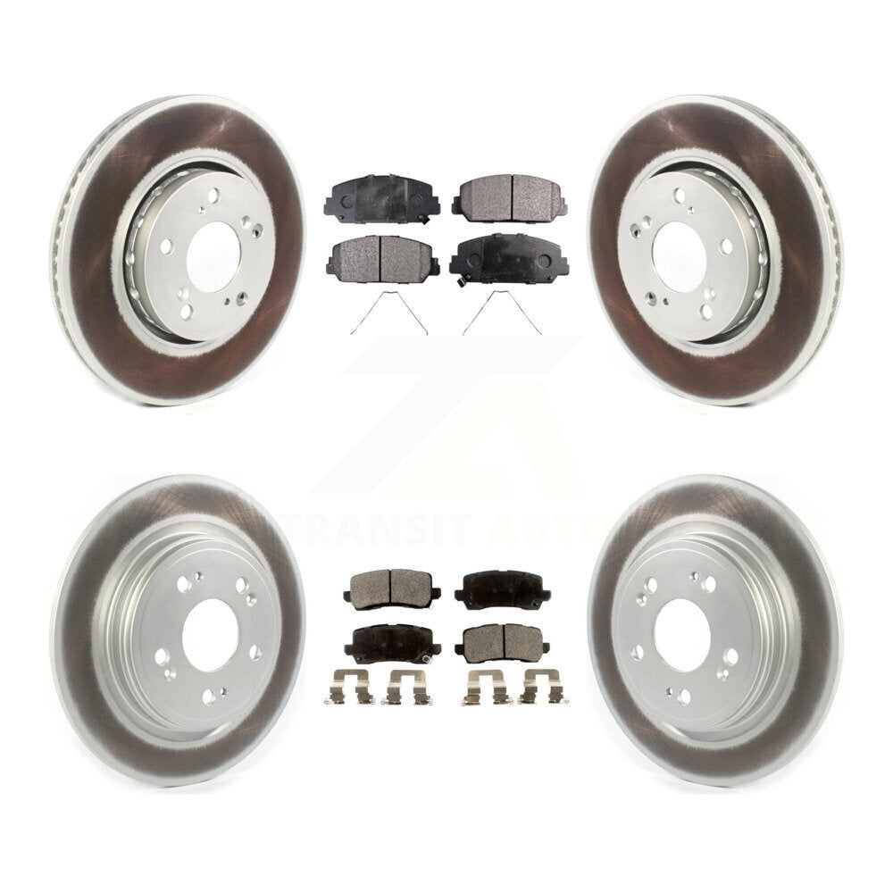 Front Rear Coated Disc Brake Rotors And Ceramic Pads Kit For Acura RLX