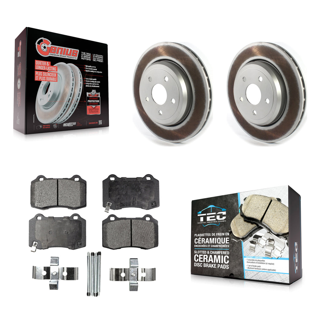 Rear Coat Disc Brake Rotor Ceramic Pad Kit For Jeep Grand Cherokee Dodge Durango