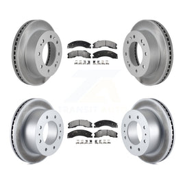 Front Rear Coat Brake Rotors Ceramic Pad Kit For Chevrolet Silverado 2500 HD GMC