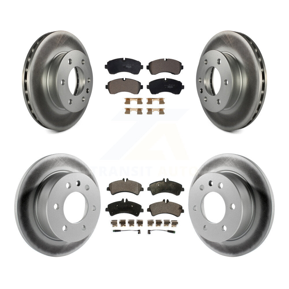 Front Rear Coat Disc Brake Rotors Ceramic Pad Kit For Freightliner Sprinter 3500