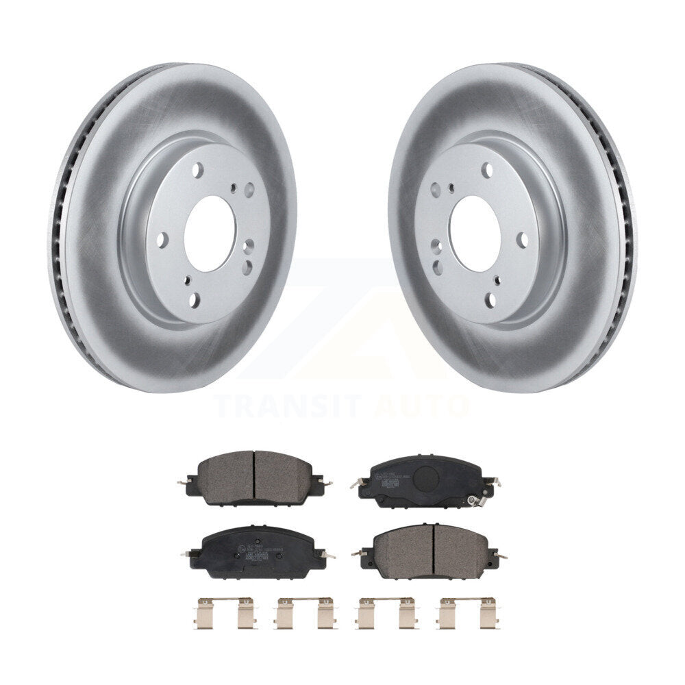 Front Coated Disc Brake Rotors And Ceramic Pads Kit For 2017 Honda Accord LX-S