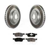 Front Coated Disc Brake Rotors And Ceramic Pads Kit For Land Rover Range Evoque