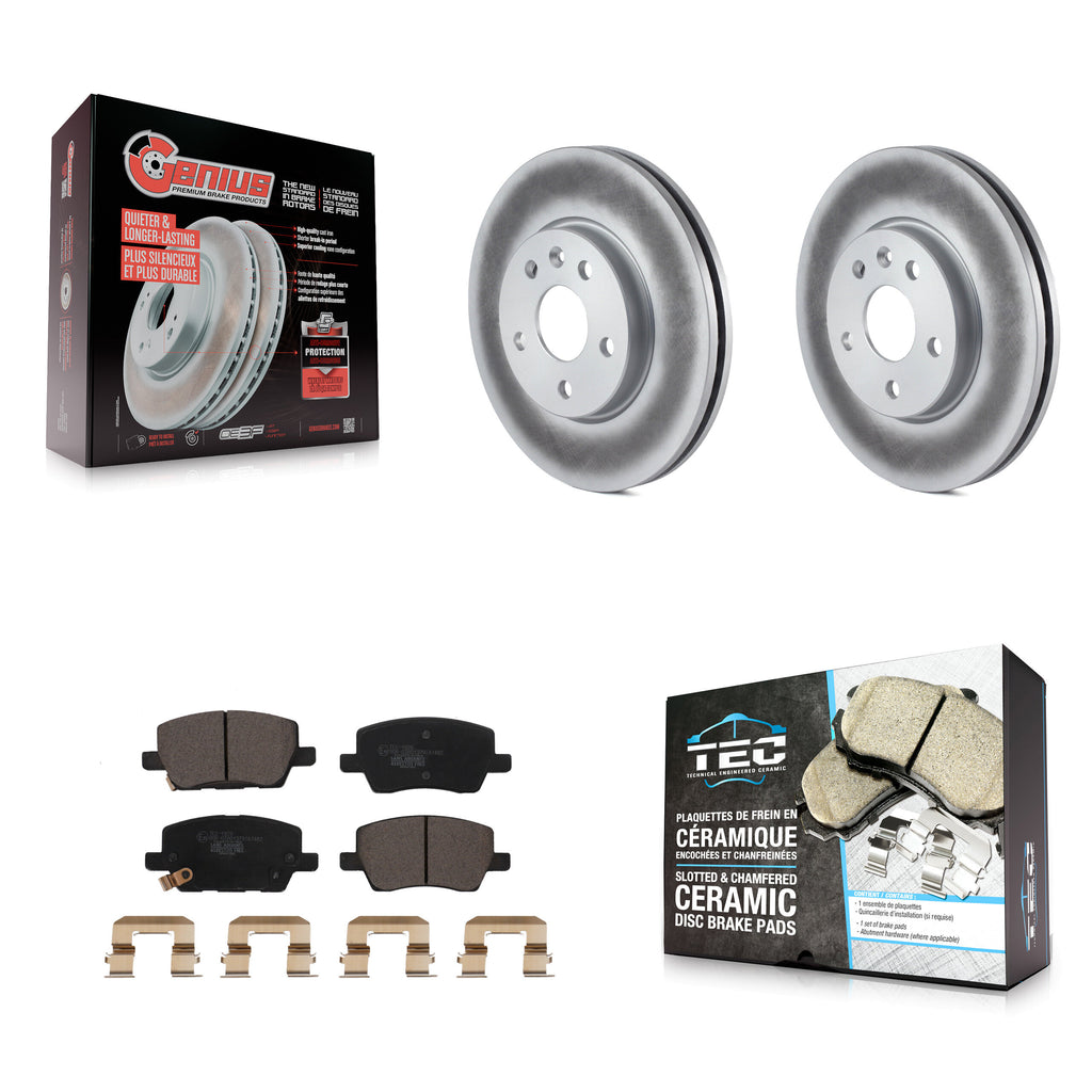 [Front] 2018-2020 Chevrolet Sonic Premium Coated Rotors & Ceramic Pads Brake Kit For Max Braking