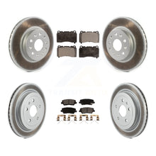 Charger l&#39;image dans la galerie, Front Rear Coated Disc Brake Rotors And Ceramic Pads Kit For Cadillac CTS