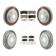 Charger l&#39;image dans la galerie, Front Rear Coated Disc Brake Rotors And Ceramic Pads Kit For Cadillac CTS