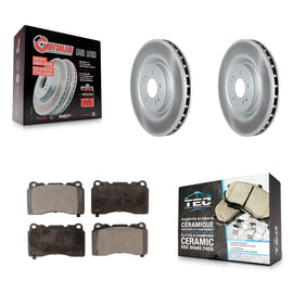 Front Coated Disc Brake Rotors And Ceramic Pads Kit For Mitsubishi Lancer